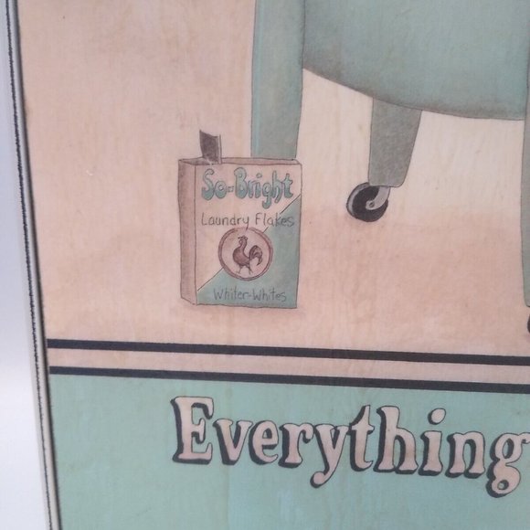 Rectangle Laundry Room Wooden Retro Style Picture Sign Linda Spivey Wash-O-Matic - Picture 10 of 12